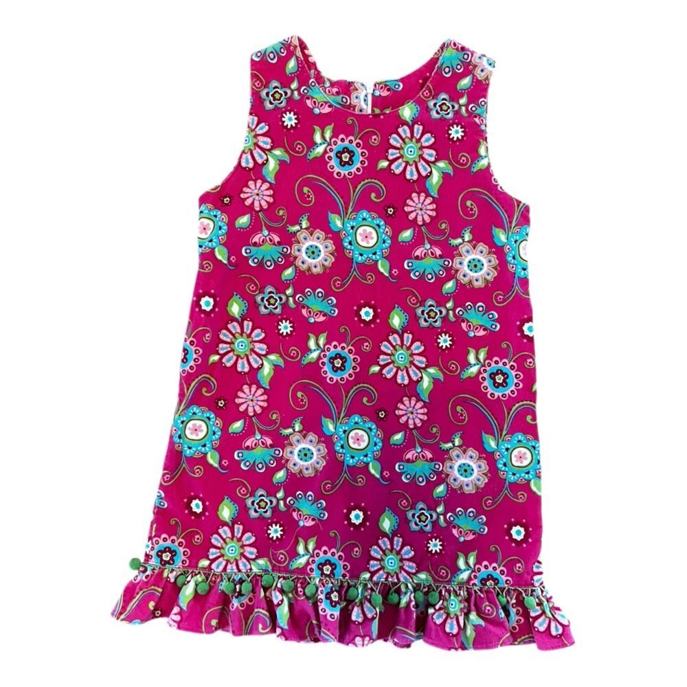 Corky’s Kids Girls Corduroy Dress | Size 7 | Pink Floral Retro Print